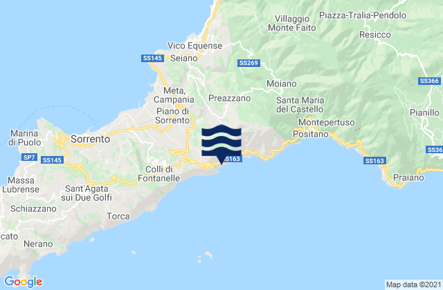 Mappa delle maree di Arola-Preazzano, Italy