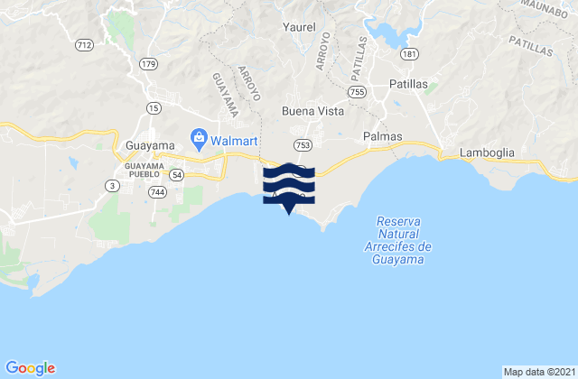 Mappa delle maree di Arroyo, Puerto Rico