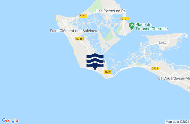 Mappa delle maree di Ars-en-Ré, France