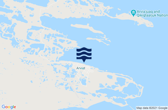 Mappa delle maree di Arviat, Canada