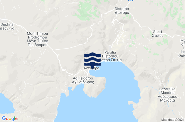 Mappa delle maree di Aráchova, Greece
