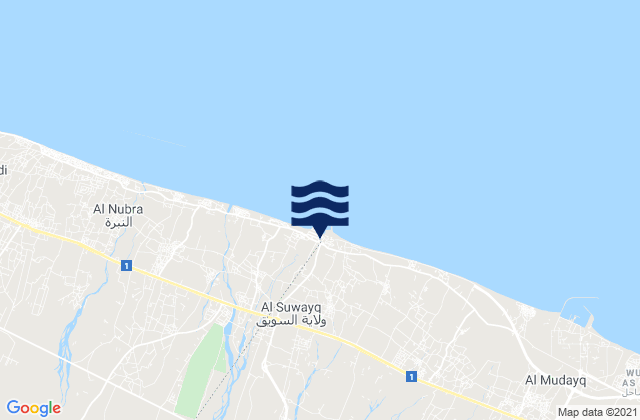 Mappa delle maree di As Suwayq, Oman