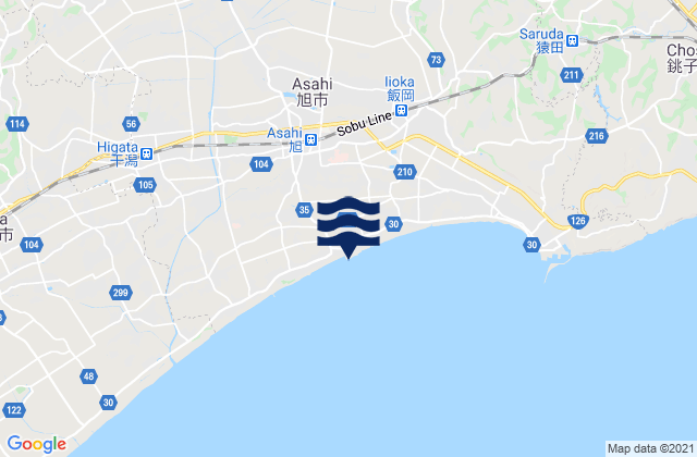 Mappa delle maree di Asahi-shi, Japan