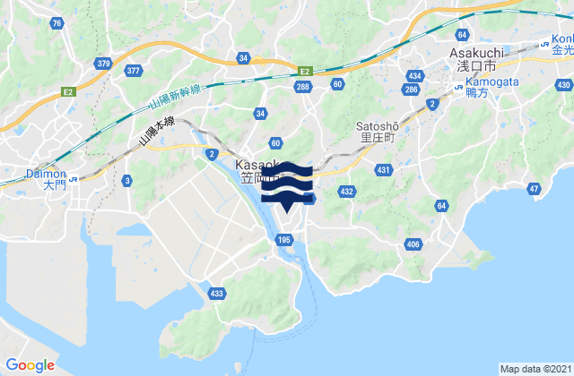 Mappa delle maree di Asakuchi-gun, Japan