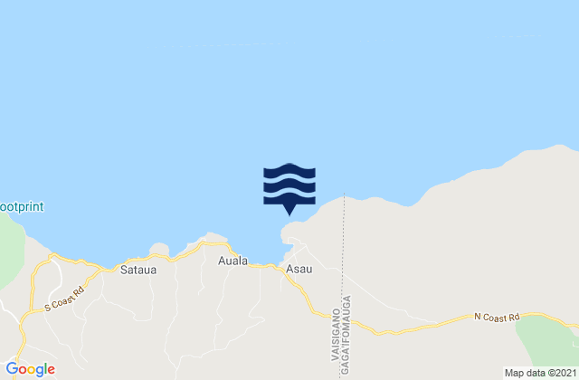 Mappa delle maree di Asau Harbor, Samoa