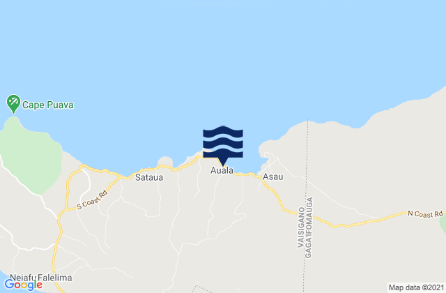 Mappa delle maree di Asau, Samoa