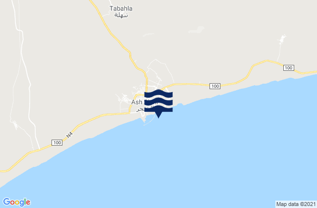 Mappa delle maree di Ash Shihr, Yemen