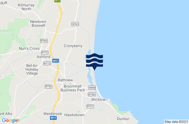 Mappa delle maree di Ashford, Ireland