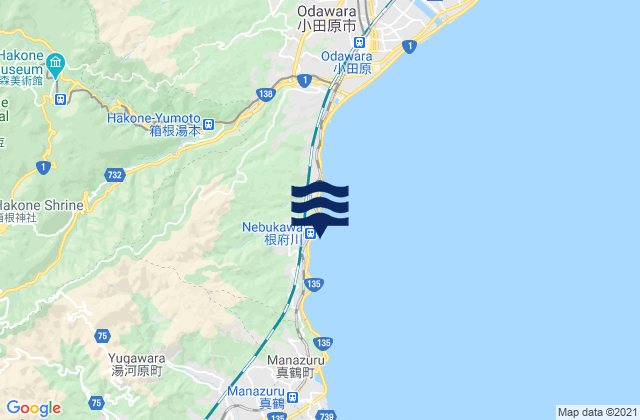 Mappa delle maree di Ashigarashimo-gun, Japan