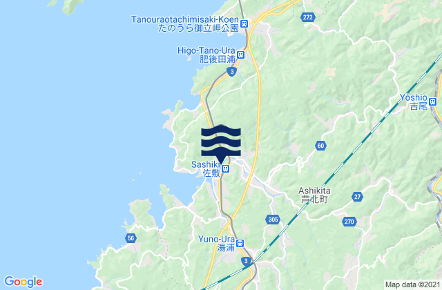 Mappa delle maree di Ashikita-gun, Japan