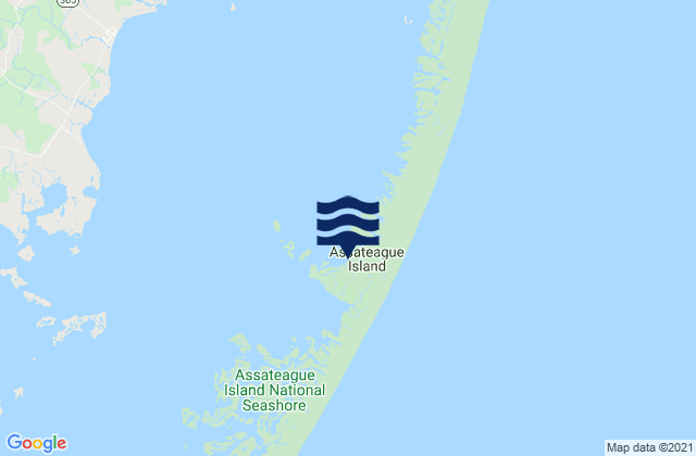 Mappa delle maree di Assateague Island, United States