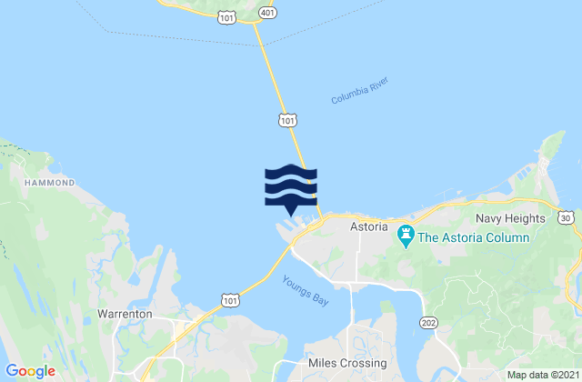 Mappa delle maree di Astoria (port docks), United States
