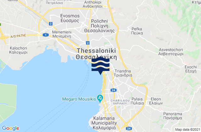 Mappa delle maree di Asvestochóri, Greece