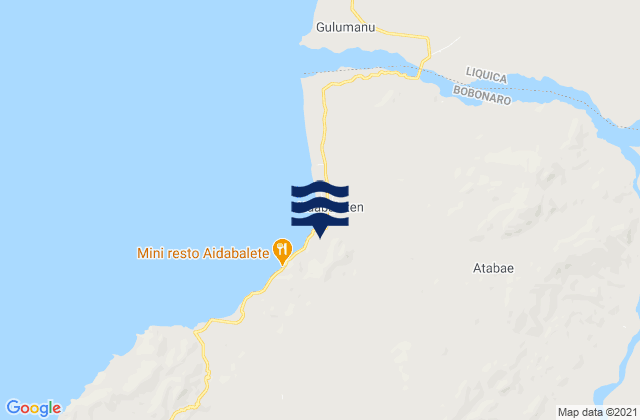 Mappa delle maree di Atabae, Timor Leste
