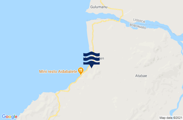 Mappa delle maree di Atabae, Timor Leste