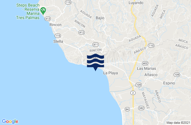 Mappa delle maree di Atalaya Barrio, Puerto Rico