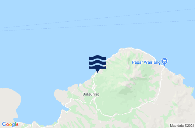 Mappa delle maree di Atarodangkedang, Indonesia