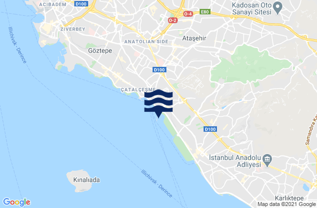 Mappa delle maree di Ataşehir, Turkey