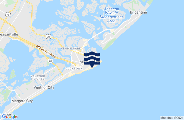 Mappa delle maree di Atlantic City, United States