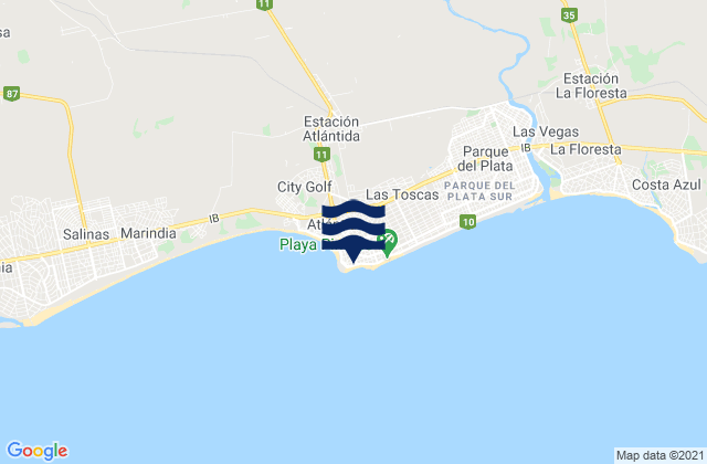 Mappa delle maree di Atlántida, Uruguay