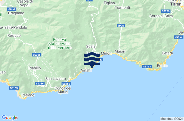 Mappa delle maree di Atrani, Italy