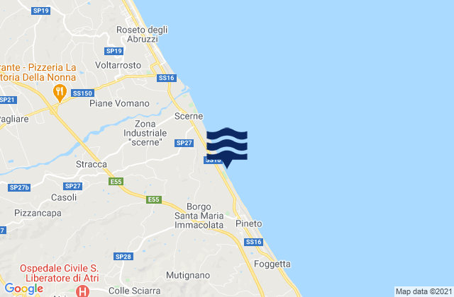 Mappa delle maree di Atri, Italy