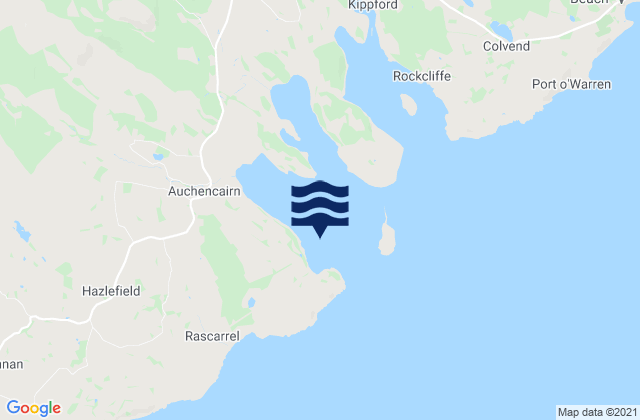 Mappa delle maree di Auchencairn Bay, United Kingdom
