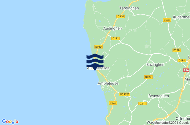 Mappa delle maree di Audreselles, France