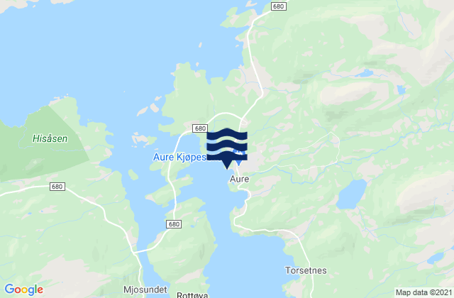 Mappa delle maree di Aure, Norway