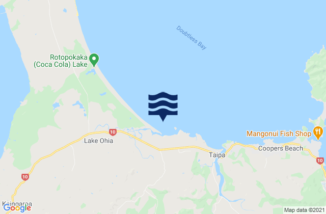 Mappa delle maree di Aurere Beach, New Zealand
