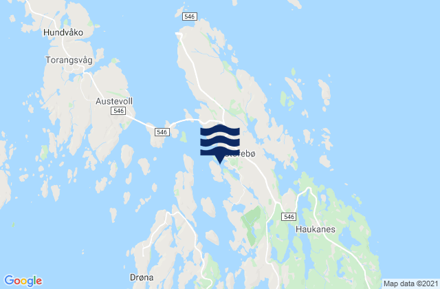Mappa delle maree di Austevoll, Norway