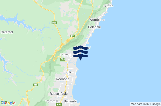 Mappa delle maree di Austinmer Pools, Australia