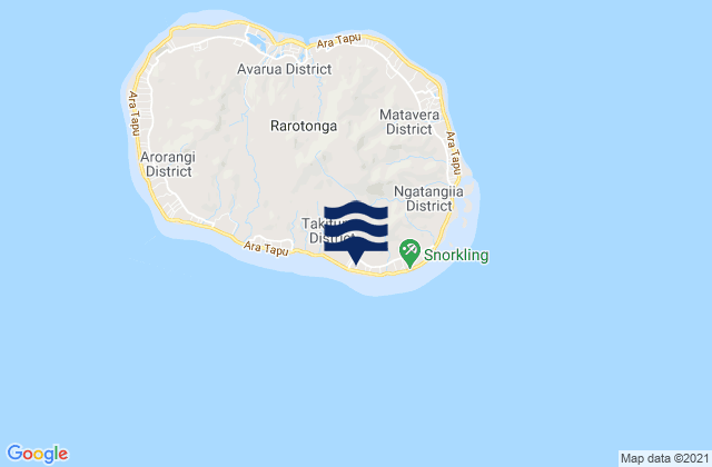 Mappa delle maree di Avana, French Polynesia