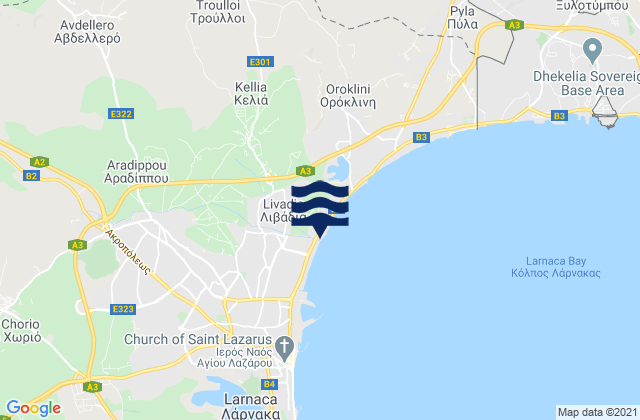 Mappa delle maree di Avdelleró, Cyprus
