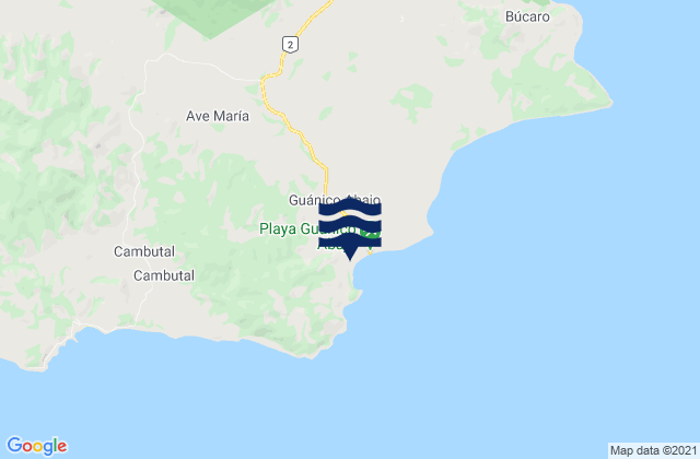 Mappa delle maree di Ave María, Panama