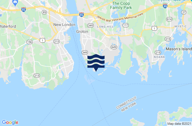 Mappa delle maree di Avery Point, United States