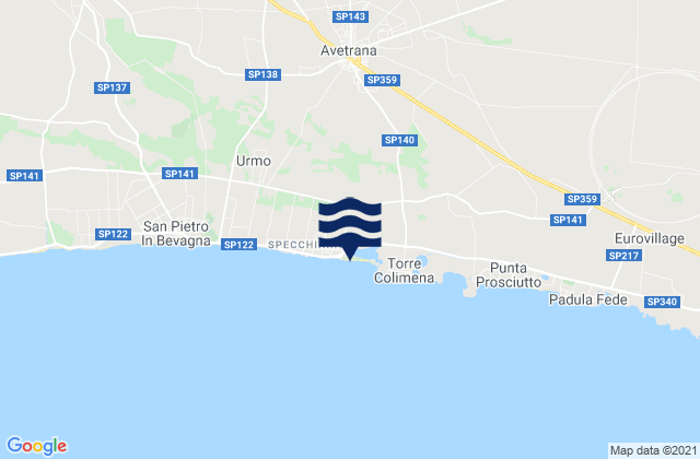 Mappa delle maree di Avetrana, Italy