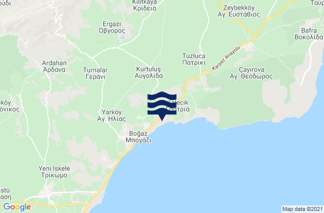 Mappa delle maree di Avgolída, Cyprus