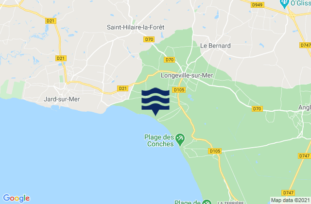 Mappa delle maree di Avrillé, France
