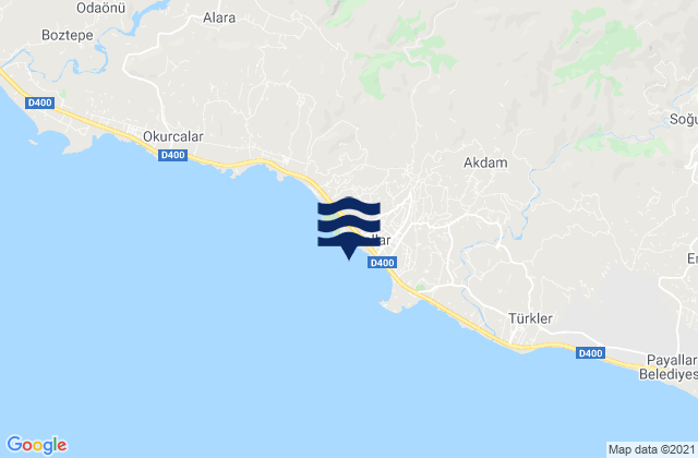 Mappa delle maree di Avsallar, Turkey