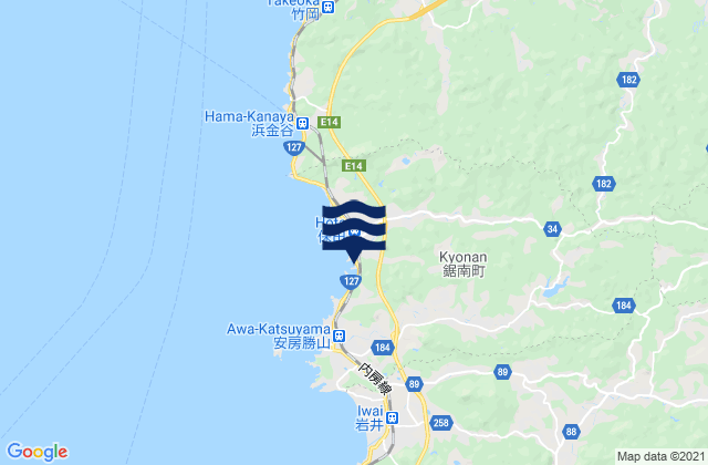 Mappa delle maree di Awa-gun, Japan