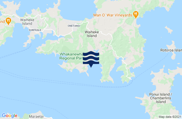 Mappa delle maree di Awaawaroa Bay, New Zealand