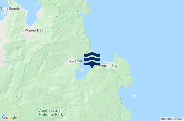 Mappa delle maree di Awaroa Bay, New Zealand