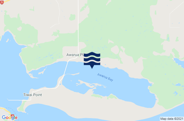 Mappa delle maree di Awarua Bay, New Zealand