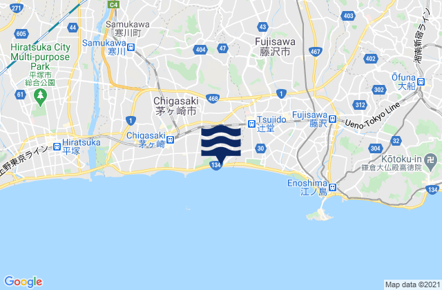 Mappa delle maree di Ayase Shi, Japan