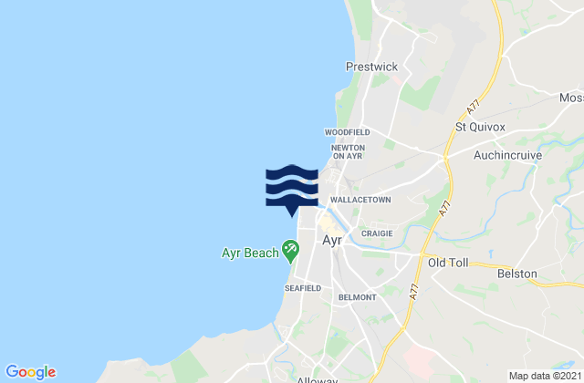 Mappa delle maree di Ayr Beach, United Kingdom