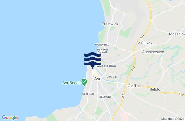Mappa delle maree di Ayr, United Kingdom