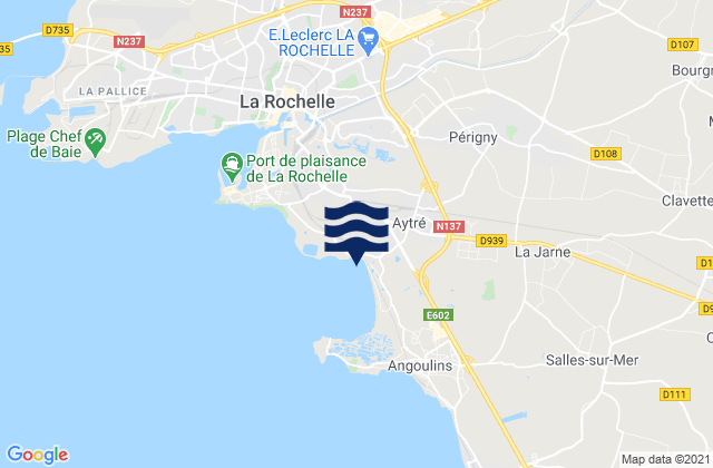 Mappa delle maree di Aytré, France
