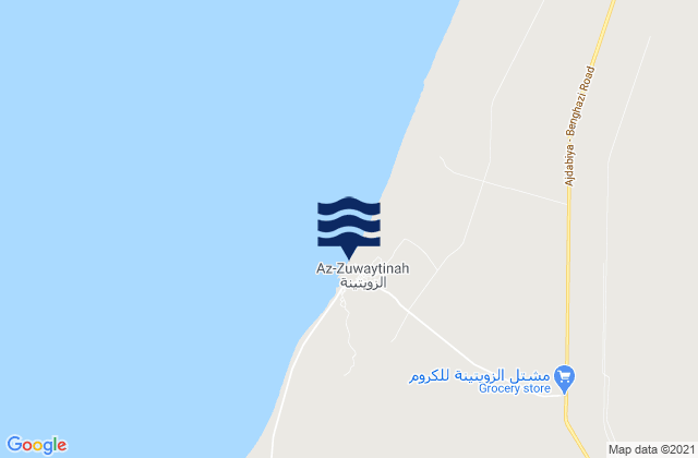 Mappa delle maree di Az Zuwaytīnah, Libya