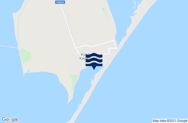 Mappa delle maree di Azovske, Ukraine